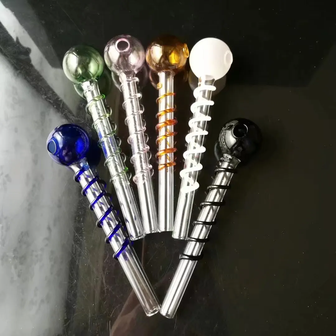 Hookahs Color plate glass pot straight wire Wholesale Bongs Oil Burner Pipes Water Pipes Glass Pipe Oil Rigs Smoking