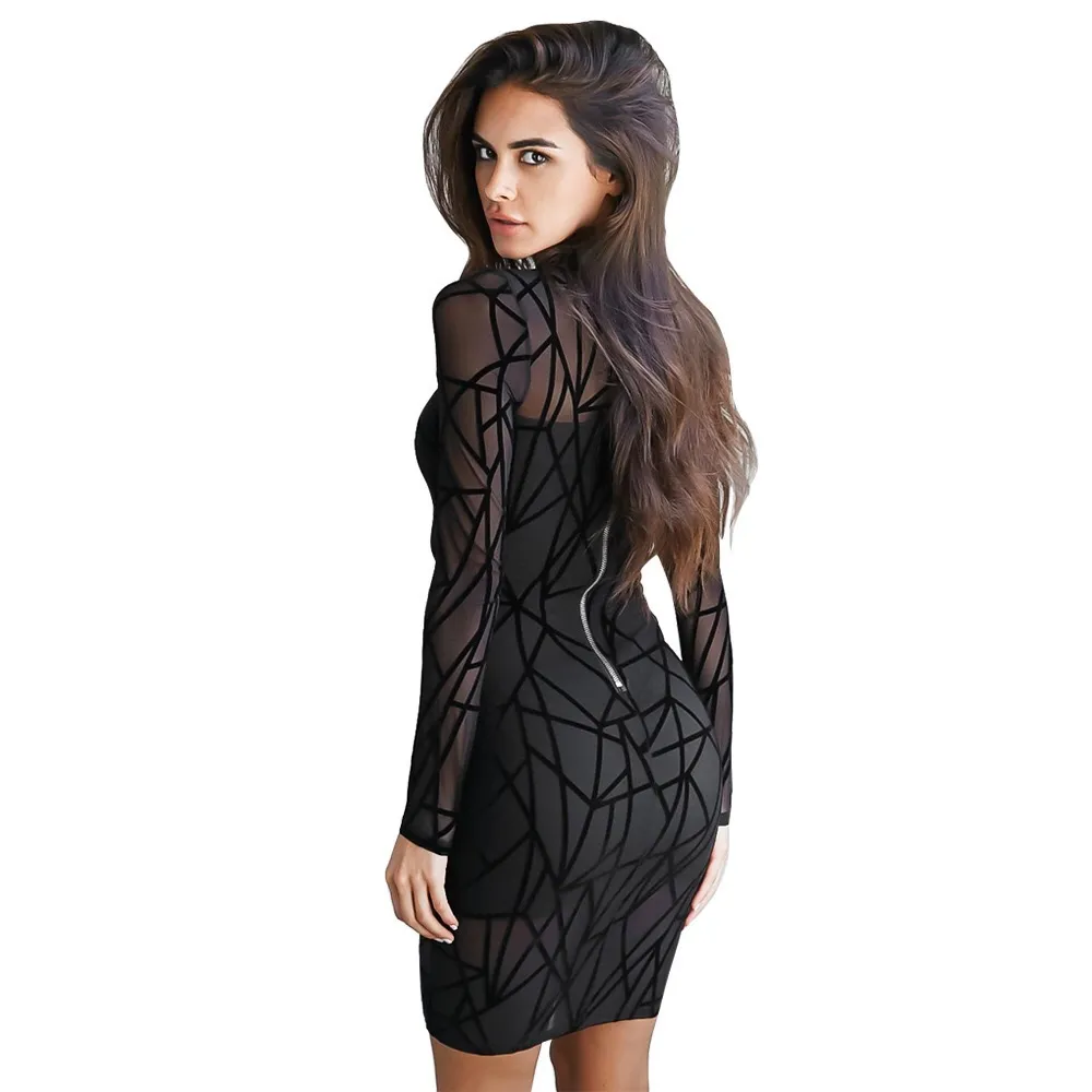 Sexy Perspective Yarn Sequin Bodycon Dress Sexy Perspective Yarn Sequin Bodycon Dress
