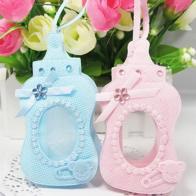 New Arrival Non-woven Fabrics Blue/Pink Bottle Style Gift Bags Candy Box with Sling for Guest Baby Shower Birthday Party Decor