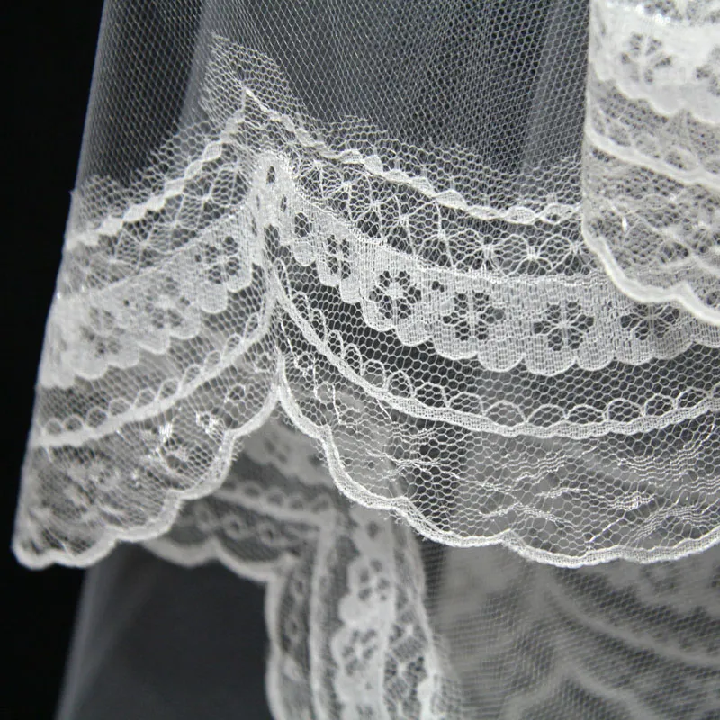 2020 Cheapest In Stock 15m Length Wedding Veils Appliques Ivory White Two Layer Lace Wedding Accessories Bridal Veils Styles 11041847270