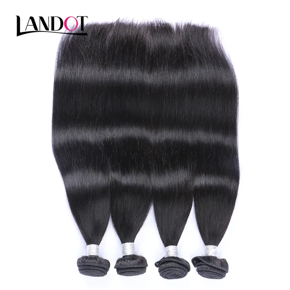 Brasilianskt Straight Virgin Human Hair Weaves Bundes Toppkvalitet Indiska Kambodjanska Mongoliska Peruanska Malaysiska Remy Hair Extensions Soft Full