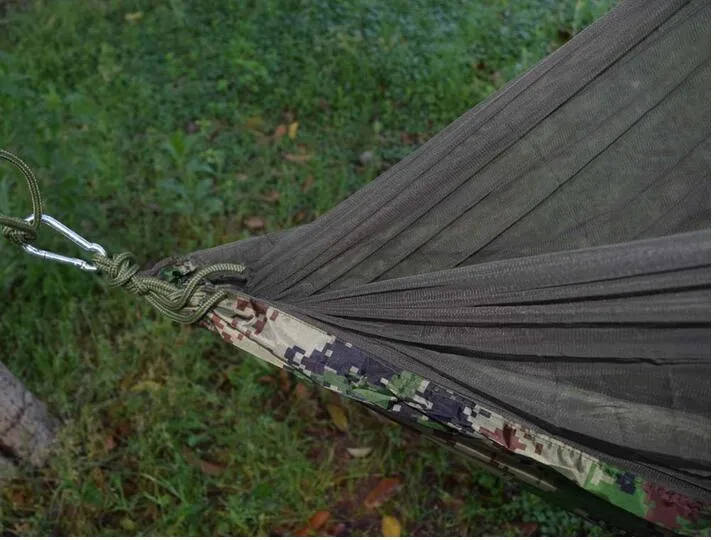 Draagbare Parachute Stof Dubbele Persoon Camping Camo Hangmat Hangbed met Mosquito Slaaphangmatten voor kamperen en wandelen