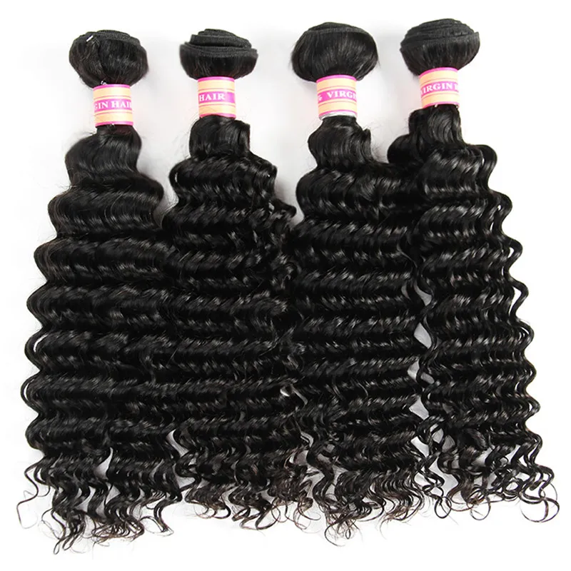 Mink Brazilian Deep Wave Virgin Human Hair Bundles Unprocessed Weave Mongolian Indian Peruvian Malaysian Deep Wave Hair Extensions7525115