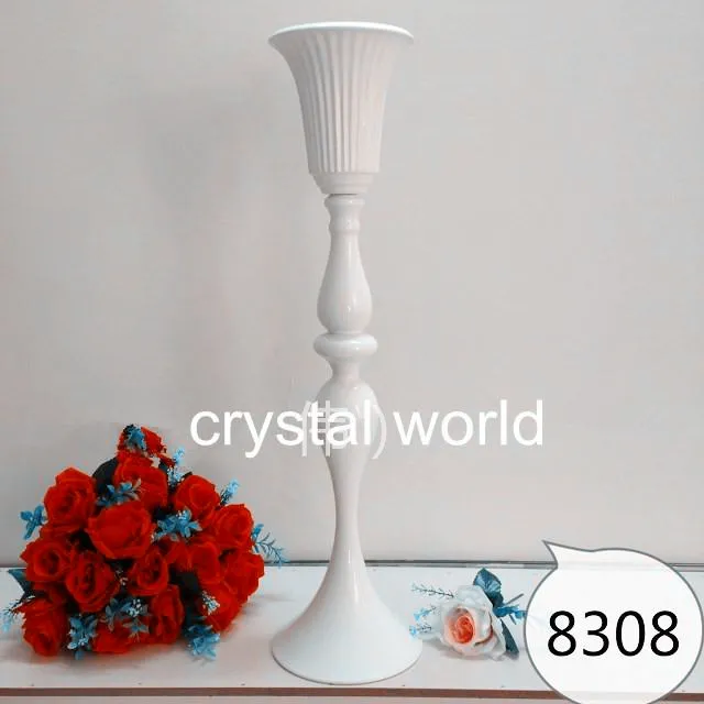Uzun boylu beyaz zihinsel çiçek standları düğün 097 masa centerpieces düğün dekorasyon için 3