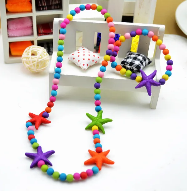 Nette Kinder Geschenke Cartoon Kinder Schmuck Sets Mix Farbe Kinder Mädchen Süße Acryl Perlen Halskette Armband Geschenk