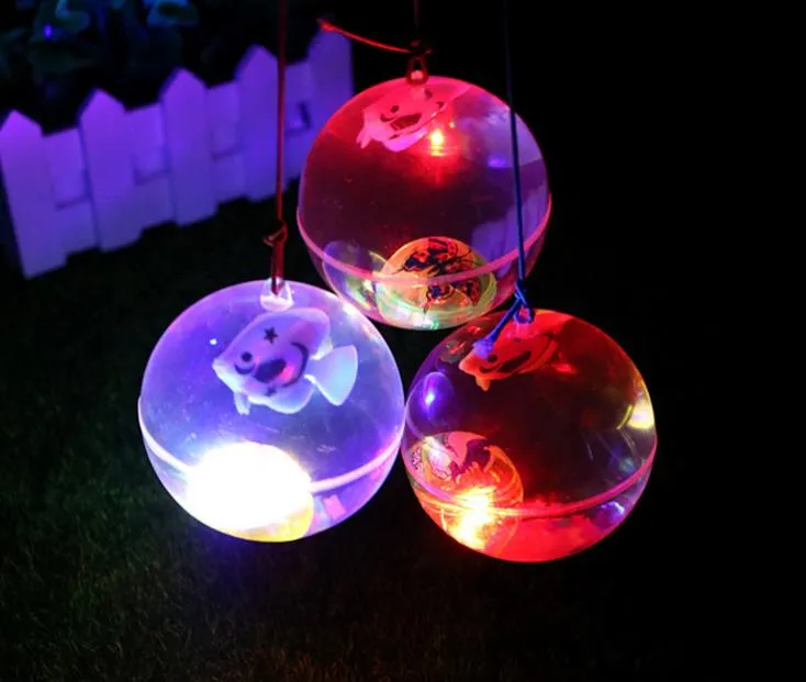 LED Flaş Zıplayan Topu Yenilik Işık Up Sıçrama Topu ile Elastik Dize Oyuncak Kabarık Topları Çocuklar Partisi Noel Glow Asılı Dekor Şekeri