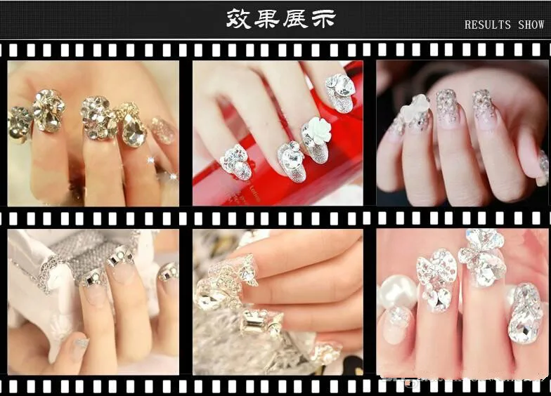 Cristal AB SS6 Nail Art Strass Cristal Strass 3D Nail Art Décoration Bijoux Accessoires Dos Plat Pierre