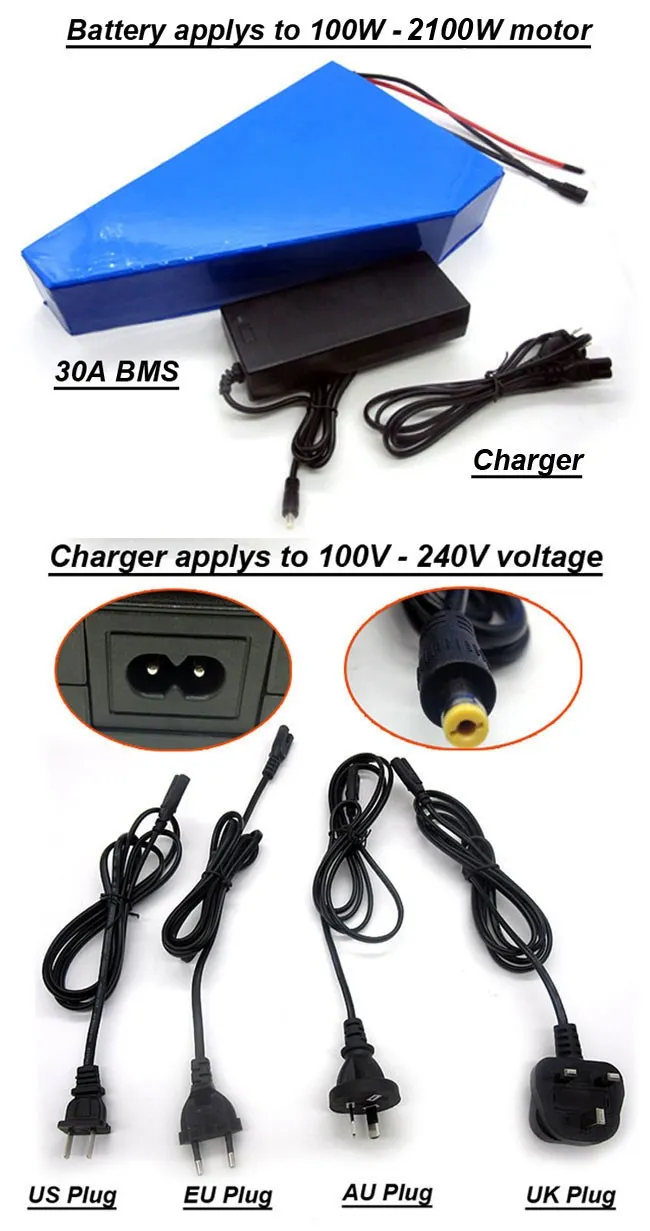  FREE SHIPPING OEM Factory China 72V Electric Bicycle Bike Motor Battery 18AH Triangle 18650 Samsung Cell E-Bike Battery with BMS 