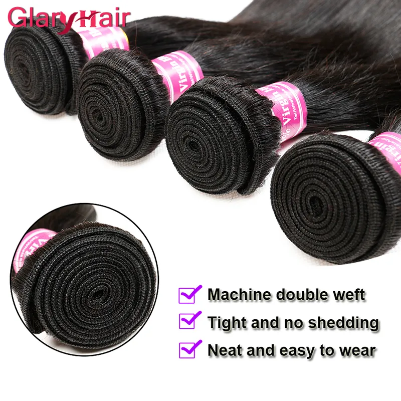 Groothandel 6 stks Peruviaans haar Weave Bundels Onverwerkte Indische Maleisische Cambodjaanse Braziliaanse Virgin Haar Rechte Ruwe Human Hair Extensions