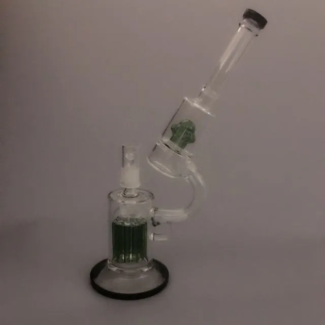 Nuova straordinaria funzione riciclatore di piattaforme petrolifere bong in vetro pipa ad acqua bong fumatori con 2 percs bowl 18,8 mm giunto maschio GB-290.