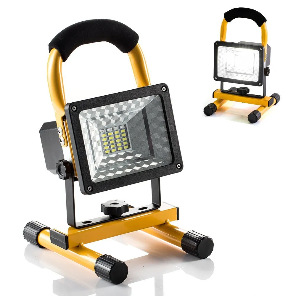 Floodlights 24 LEDs Spotlights Work Lights Outdoor Camping Light 15W Built-in Rechargeable Lithium Batteries With USB Ports to charge Mobile Devices