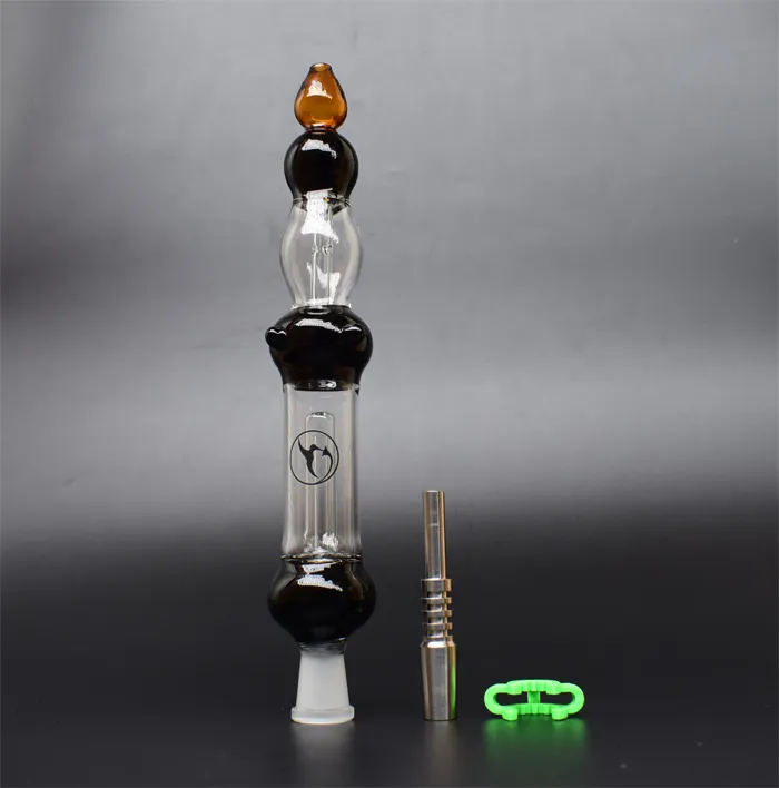 DHL Nyaste Glasrör NC Kit med 14mm Titan Titan Titan Nail Plast Keck Clip Glas Bongs Rökpipor