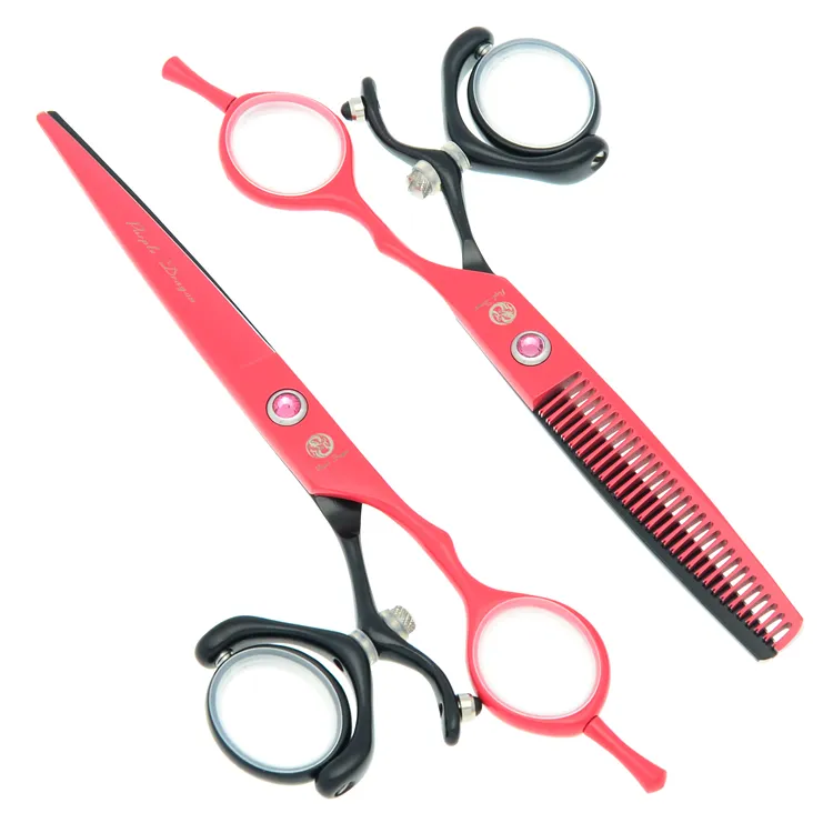 6.0INCH NY PURPLE DRAGON JP440C Hair Shears Set 360 Degree Rotera Salong Hårskärning Tunna Saxar Frisör Saxar, LZS0434