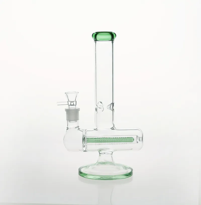 10,6 pouces de hauteur vert noir bong en verre 18,8 mm joint tuyau d'eau avec bol long en ligne percolato recycler les plates-formes pétrolières image réelle