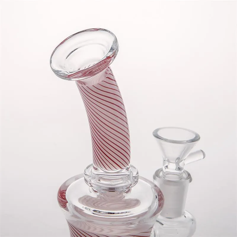 16 cm Bongs de vidrio Tazón Tamaño 14.4 mm En stock Dabbers concentrado Burbujeador con Perclator en línea Reciclaje de plataformas petroleras Pipas de agua para fumar