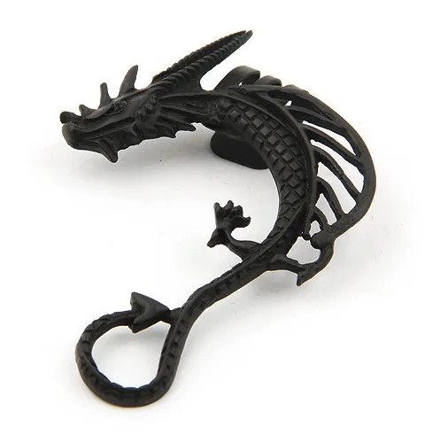 Punk Style Dragon Ear Cuffs Gothic Antique Silver / Gold / Black No Piercing Ear Clips Damski Night Club Akcesoria