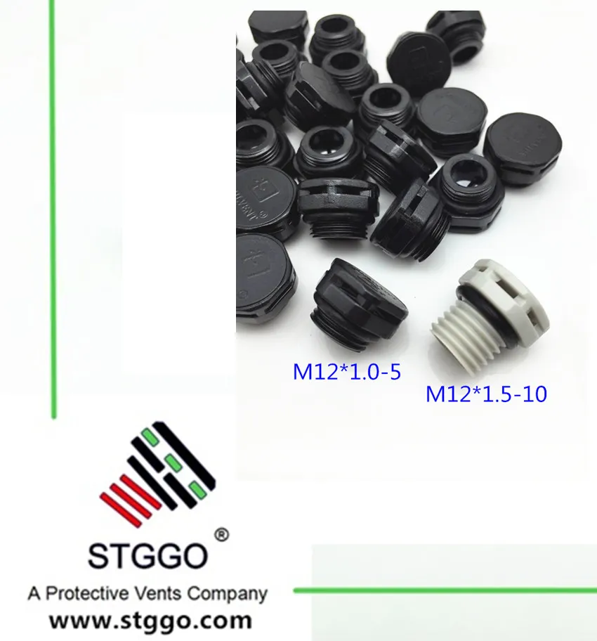 M12 * 1.0 짧은 형식 플라스틱 벤트 플러그 5mm 두께의 하우징, 보호 환기구에 적합한 방수 성능 포함