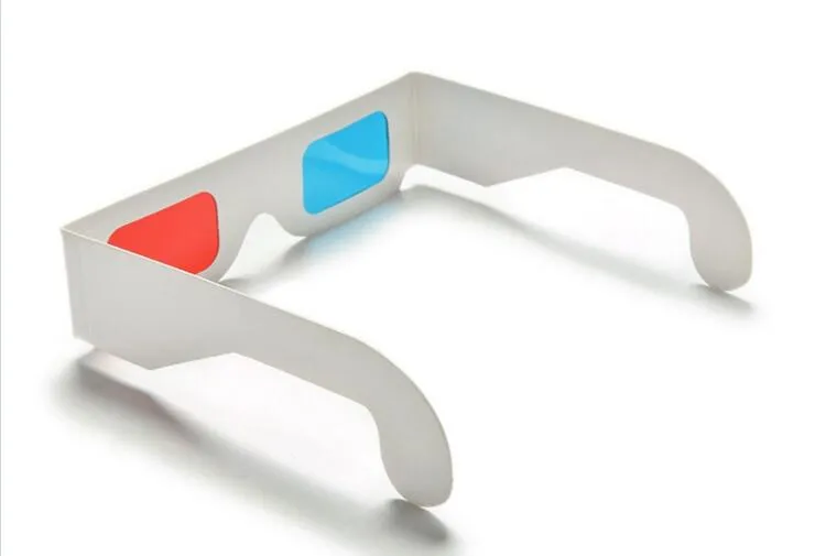3D бумажные очки Красная синяя голубая бумажная карта 3D Анаглифные очки предлагают ощущение реальности фильма DVD для женщин Men Dhl6149911