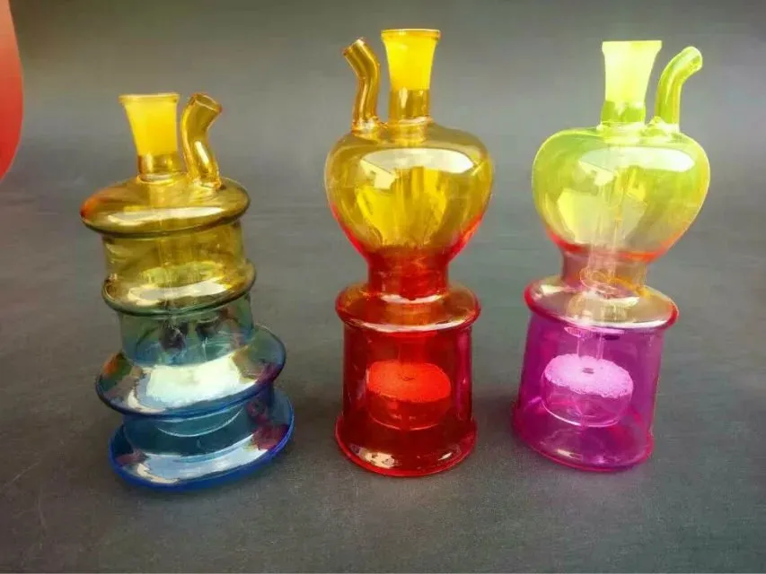 Gradient Acrylic Hookahs , Glass Water Pipe Smoking Pipes Percolator Glass Bongs Oil Burner Water Pipes Oil Rigs Smoking with Dropper