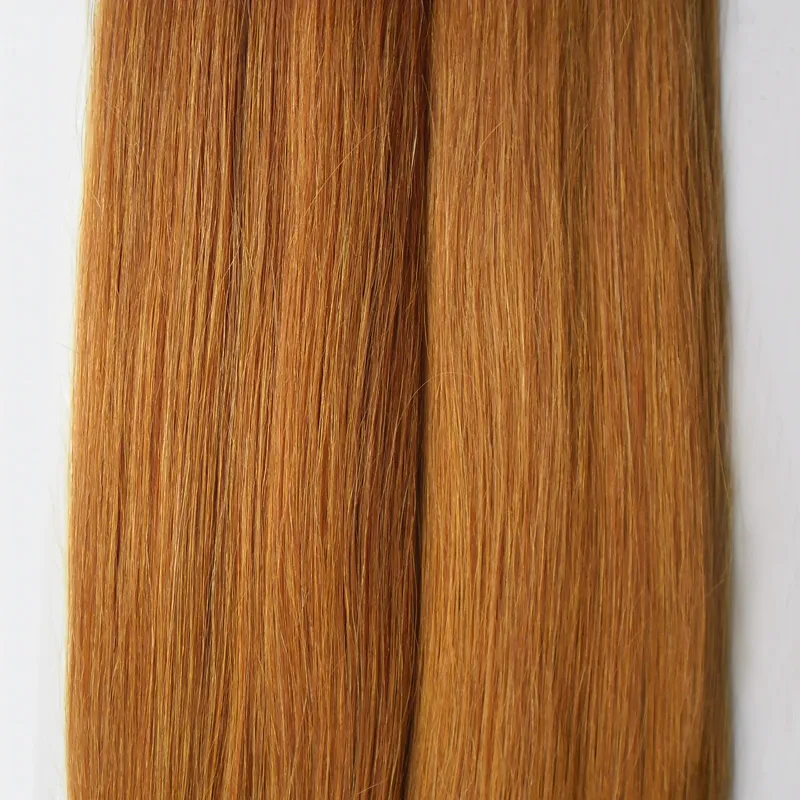 Coiffures de kératine droite brésiliennes Je pointe des extensions de cheveux # 350 kératine kératine cheveux vierge je pointe cheveux 200g 1g / brin 200s