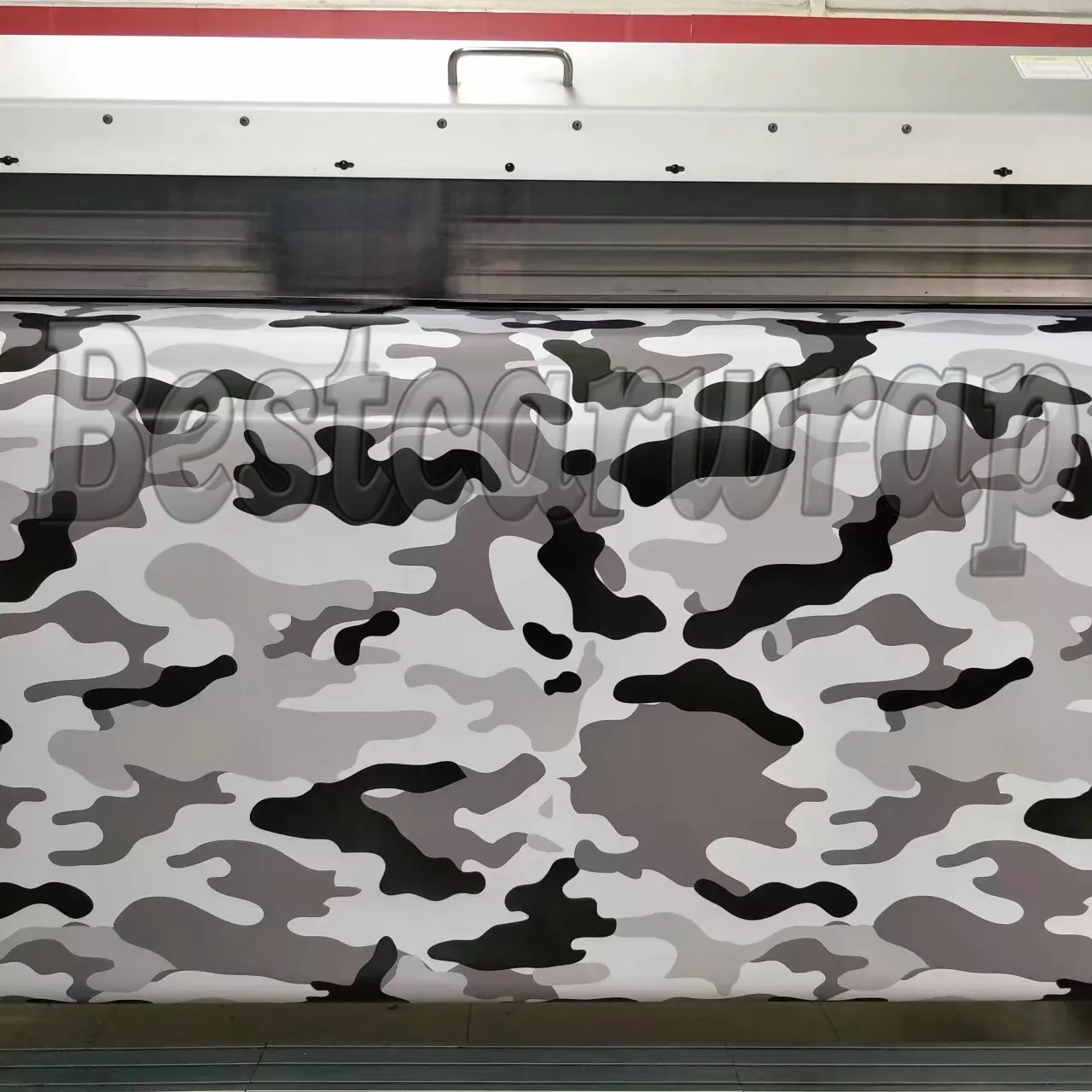 Grå Svart Vit Snö Camo Vinyl Full bilförpackning Camouflage täcker för lastbil Båtfolie Glans / matt Finish Storlek 1,52 x 30m / 5x98ft