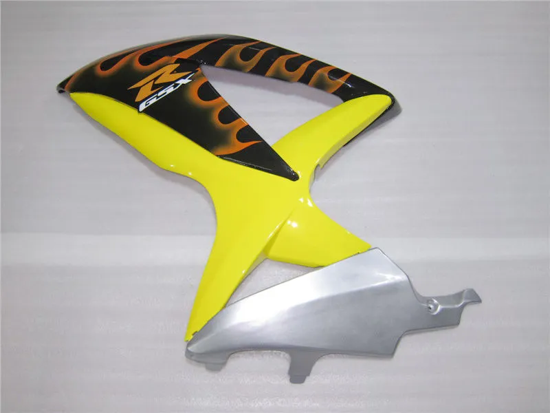 100% fit voor suzuki spuitgietverbarsting GSXR600 08 09 10 Oranje Vlammen Geel Zwart Fairing Kit GSXR750 2008 2009 2010 OI13