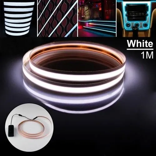 LED Neon Sign 100cm bande lumineuse EL lumière froide RGB remuer flexible corde batterie DC3V 5V USB 12V kit de voiture clignotant voyants d'avertissement