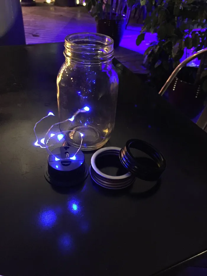 Mason Jar Lights 10 LED White Solar Fairy Lights lock