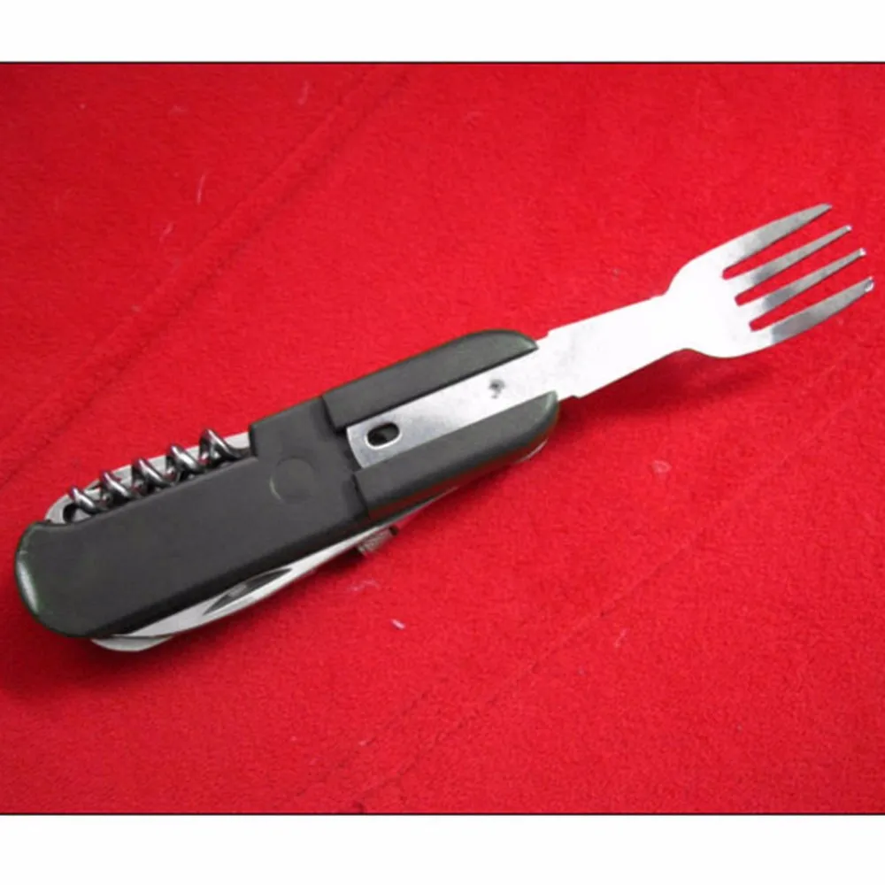 AoTu AT6364 Camping Folding Cutlery Set Knife Fork Spoon Utensil Bottle Opener Tool wholesale
