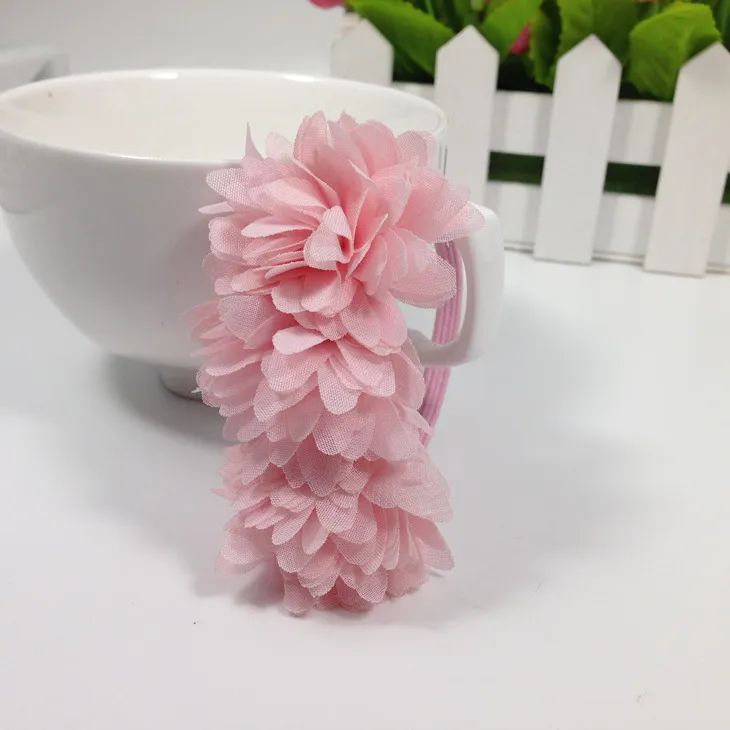 Chiffon Flowers Children Baby Girls Headwear Hair Accessories Rubber Bands Barrettes Girl Bow Hair Ropes Wholesale Boutique