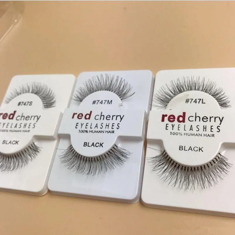 50 par Red Cherry Fałszywe rzęsy 100 Ręcznie robiony pasek do włosów rzęs Fake Eye rzęsy S M L6892028