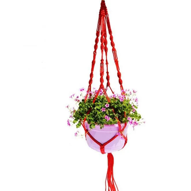 Plant Hanger Pot Pot Soldado Jute Corda Colorido Macrame Macrame 40 Polegada Casa Jardim Decoração Pendurado Flor Flor