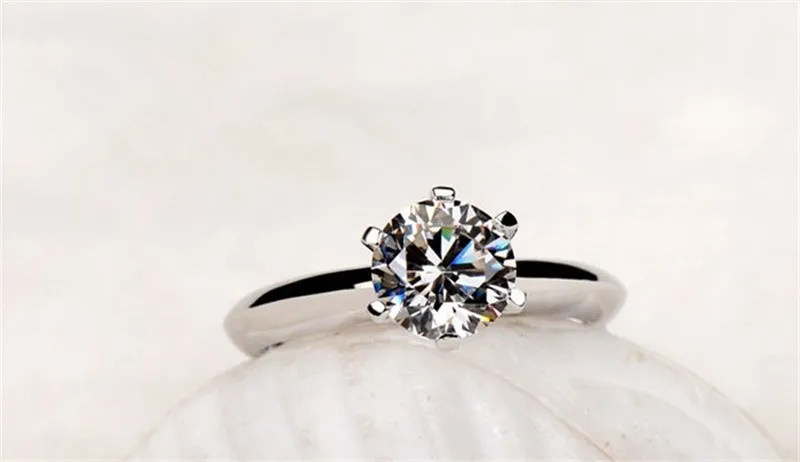 100％本物のソリッド925スターリングシルバーリングセット1.5女性シルバーファインジュエリーR121のためのカラットソナCZ Diamantシルバーの結婚指輪