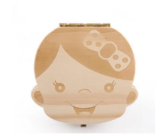 Baby Milk Toothes Keepsakes Collection Memorial Box Cute Beautiful Wood Kua Kids Bekväm liv Tandlådor T405769732108664318