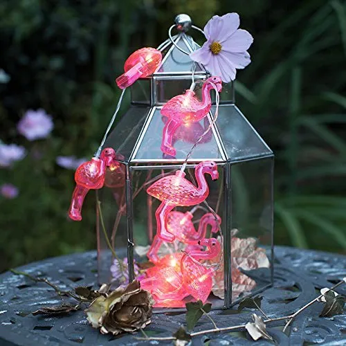 سلاسل LED Red Flamingo String Lights تثير إعجاب الحياة بمقدار 10 أقدام من الأسلاك النحاسية المرنة 50 مصابيح LED مع عن بُعد