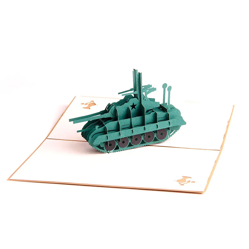 Tank Pop Up Cards 3D Greeting Cards gift card for Congratulation, for Special Day, Birthday or Wedding Congratulation