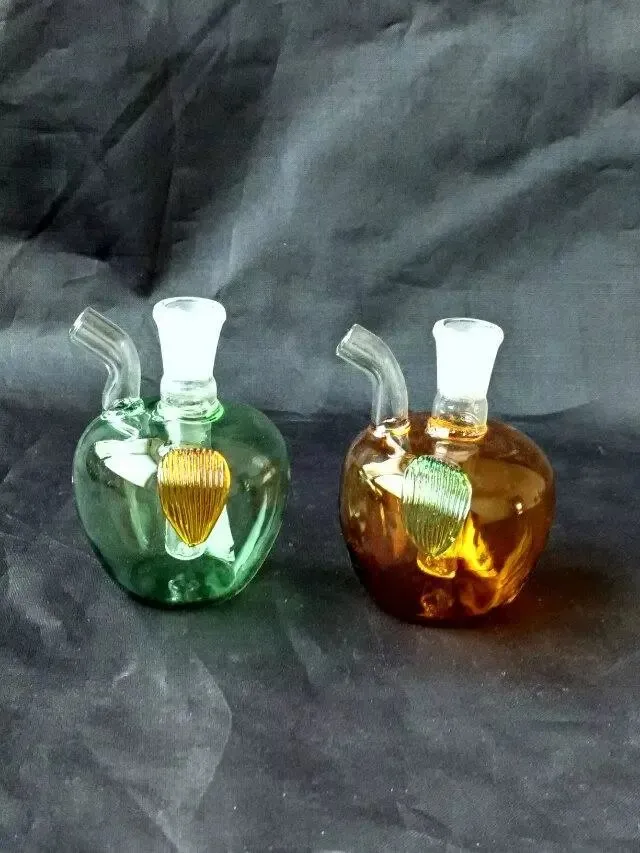 Accessoires de bangs en verre de narguilé en verre de pomme , Pipe à eau en verre Pipes à fumer Percolateur Bongs en verre Brûleur à mazout Pipes à eau Plates-formes pétrolières Fumer