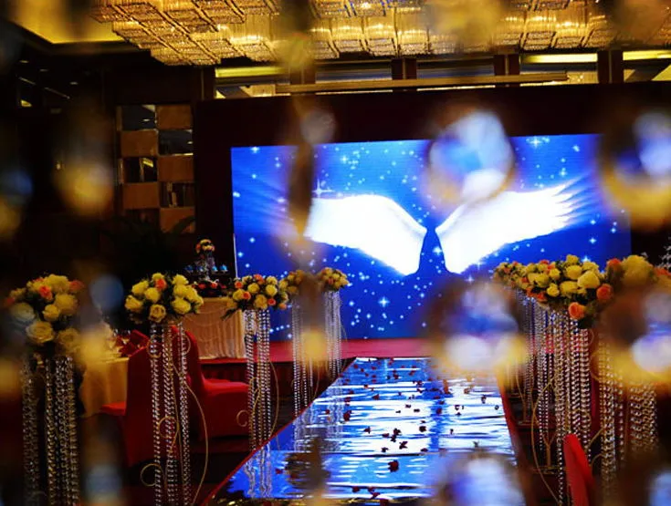 Romantik düğün çift taraflı simli Ayna halı parti dekorasyon T-sahne gösterisi parti Olay büyük 2.4 M genişliği 0.2mm kalınlığı