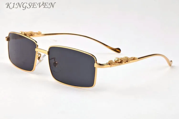 Popüler moda spor polaroid güneş gözlüğü erkek kadınlar için serin altın gümüş leopar desen metal çerçeve siyah gri açık lens çerçevesiz