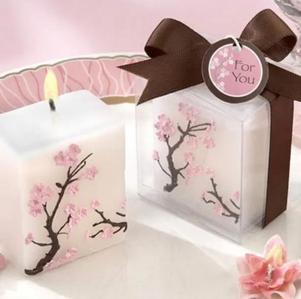 100 pièces bougies de mariage sans fumée parfumée cire fleurs de cerisier bougie mariage présent cadeaux faveurs fête décoration