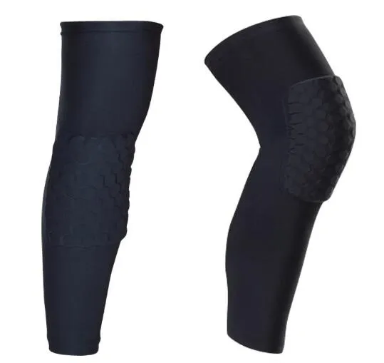 Nouveau Honeycomb Anti-collision Professionnel Basketball Compression Genou Manches Protecteur Équipe Sport Formation Genouillères Livraison Gratuite