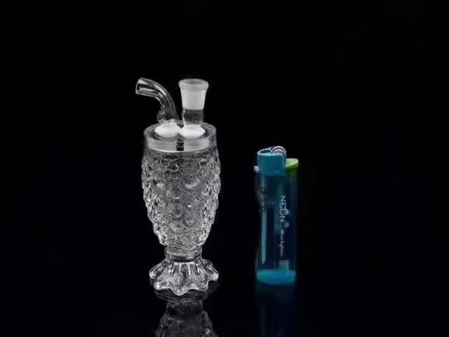 Mermaid Crystal Pot Glas Bongs med, Partihandel Glas Bongs Tillbehör, Glaskap, Vattenrör Rökfri frakt