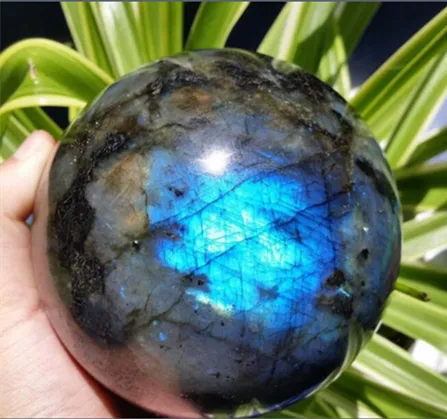 NATURAL Labradorite Crystal sphere ball blue Orb Gem Stone06427279