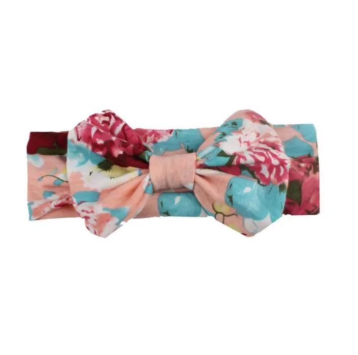 Boheemse hoofdband meisje baby bowknot florals bloem tulband twist hoofd wrap bowknot haarband kinderen hoofdbanden bandanas 13218
