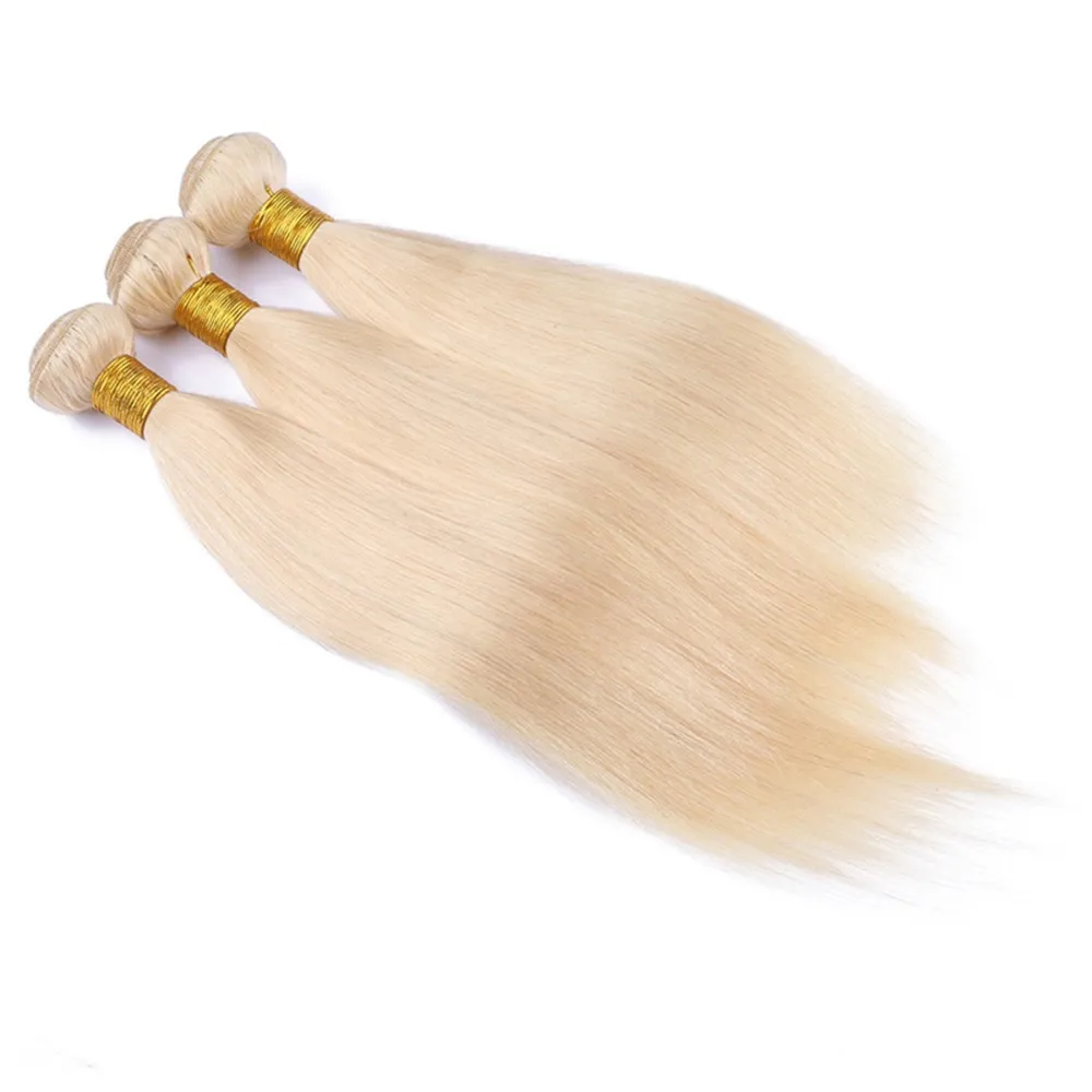 Platinum Blonde Vierge Malaisienne Cheveux Raides Bundles 300G 613 Blonde Malaisienne Cheveux Humains Tisse 8A Cheveux Malaisiens2640345