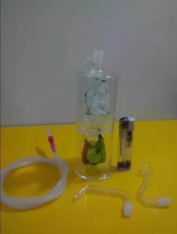 A-01高さBongglass Klein Recycler石油パイプシャワーヘッドPerc Bong Glass Pipes Hookahs