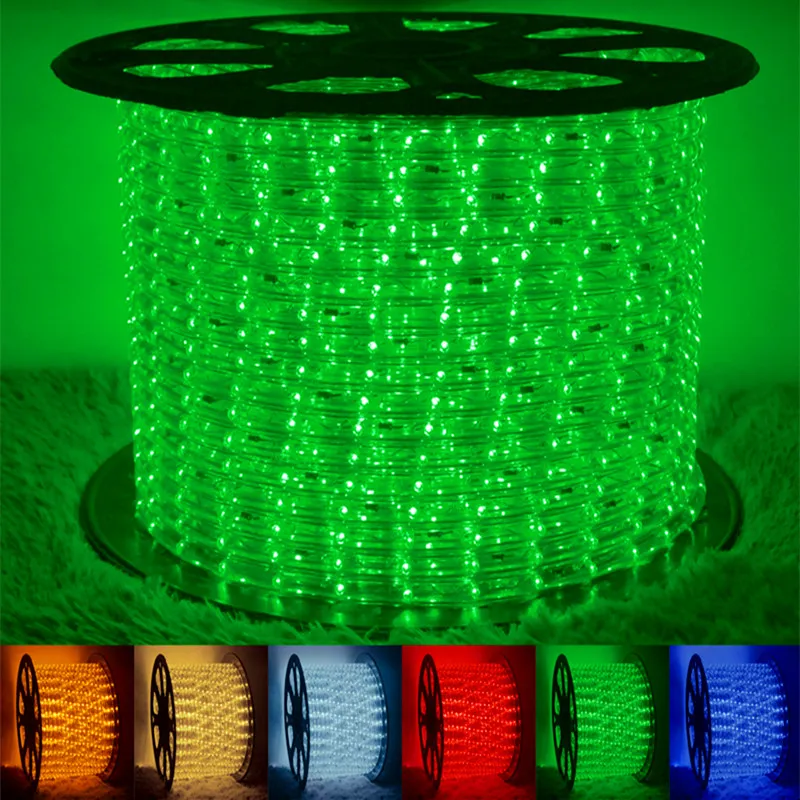 Высокий яркий светодиодный 2wire круглый веревка свет 100 метров водонепроницаемый LED гибкая веревка свет Flex ПВХ диско-бар паб Рождественская вечеринка светодиодные полосы света