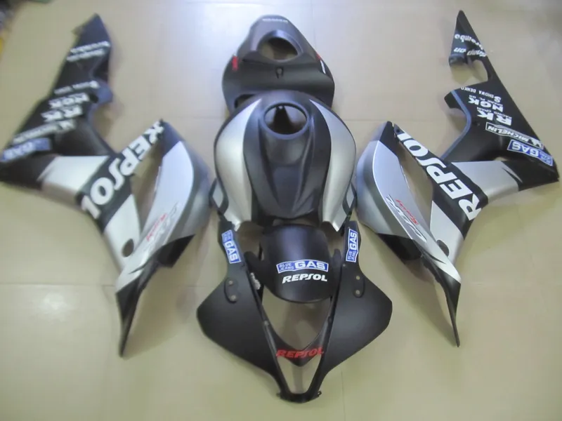 ホンダCBR600RR 07 08シルバーブラックフェアリングセットCBR600RR 2007 2008 OT08のための射出成形フェアリングキット