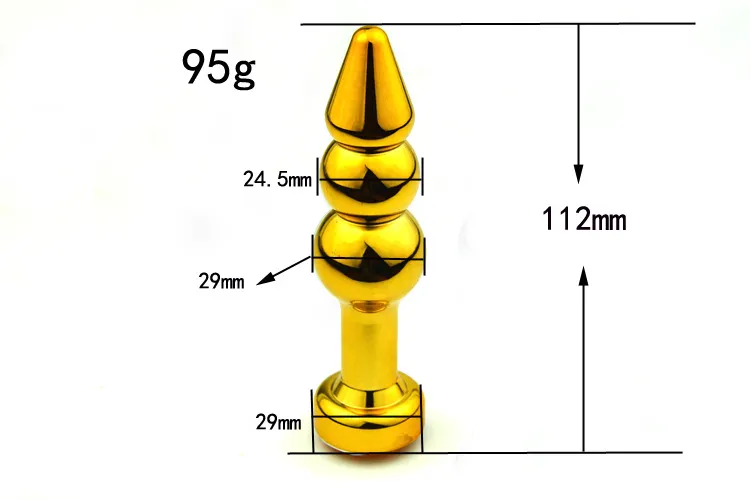 Juguetes de tapón anal Metal grande 2 cuentas Metall Butt Plug Sexo adulto Consolador anal próstata Juguetes anales unisex