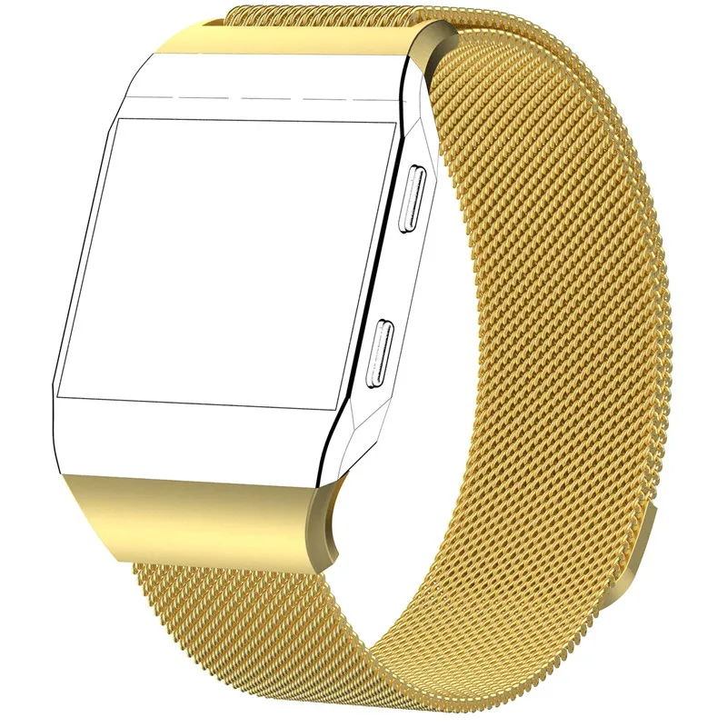 Nyaste Smart Tillbehör för Fitbit Ionic Rostfritt Stålband Smart Watch Band Metal Replacement Band för Fitbit Jonic